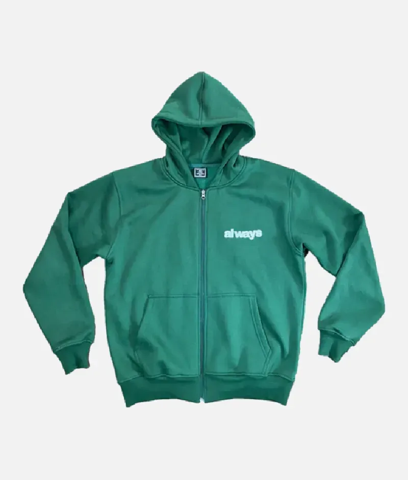 Adwysd-Always-Green-Zip-Up-Hoodi